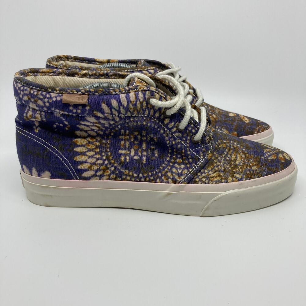 Vans Shoes Womens 10.5 Mens 9 Indigo Batik Canvas Boho Sk8 Mid Chukka Boot